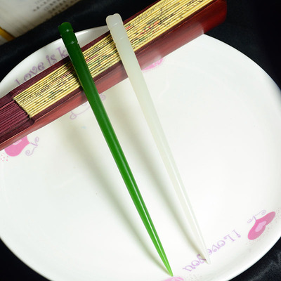 和田玉发簪碧玉古风玉簪子白玉