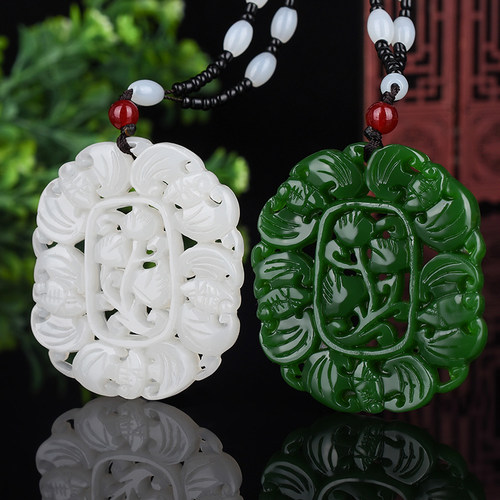 五福花开富贵挂件玉佩