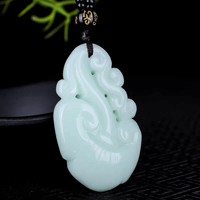 和田玉福寿如意吊坠青白玉吉祥如意把件人生如意挂件玉佩腰挂玉坠