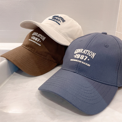 大头围可戴字母印花棒球帽鸭舌帽