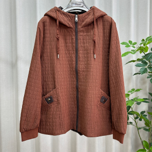 褶皱开衫 女装 上衣 休闲春秋风衣外套中老年宽松大码 200斤胖妈妈装