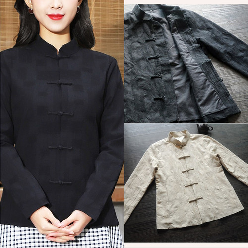 视频三开身739秋冬茶服上衣棉袄短外套做衣服装裁剪图牛皮纸纸样
