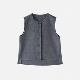 709中国风女士图纸坎肩双面马夹外套毛呢无袖 裁剪图纸样 背心做装