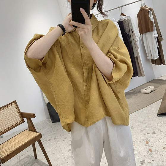 356新款娃娃领设计感衬衣领衬衫