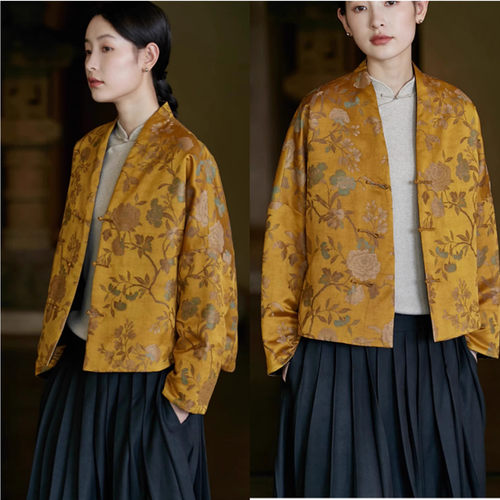 视频403棉衣香云纱中式茶服上衣棉袄短外套做衣服装裁剪图纸样板