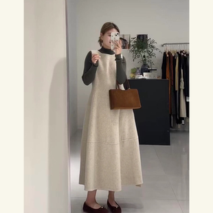 背心裙连衣裙裁剪图纸样 单面羊绒毛呢套头无袖 视频954女装 O型大码