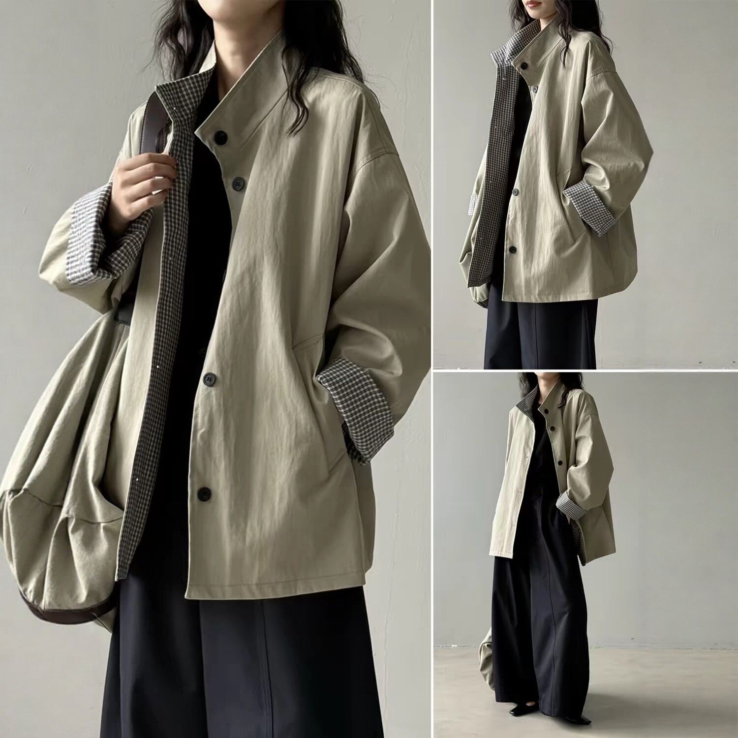 2059英伦风套里布简约宽松斗篷风格外套裁剪新手做衣服缝纫纸样