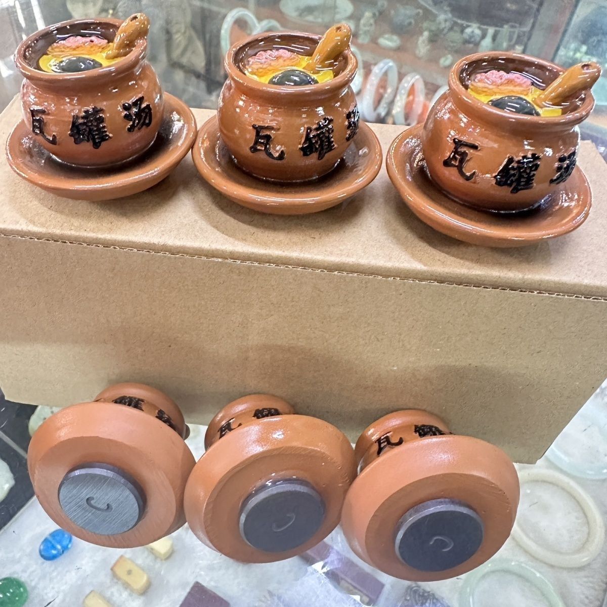 瓦罐煨汤磁吸冰箱贴迷你瓦罐煨汤模型树脂磁吸冰箱贴