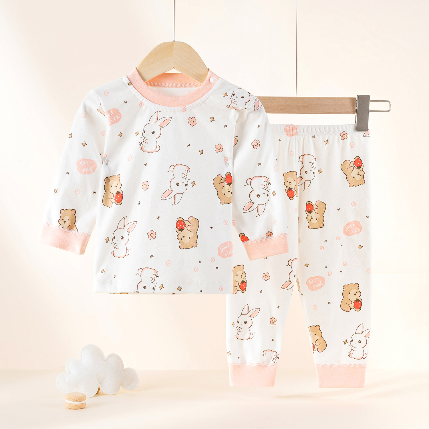 春秋款男童女童内衣套装纯棉长袖