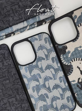 木马本命年生肖帆布面手机壳iPhone17新款13mini16pro15max14新款