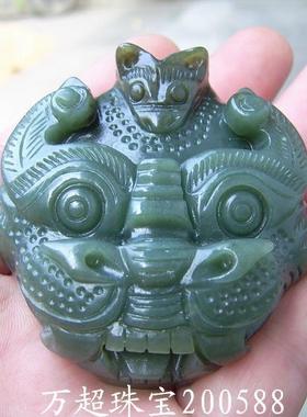 和田玉糖青玉皮带扣腰带扣腰饰挂件佩饰穿戴雕件玉器玉饰