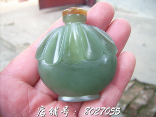 和田玉青玉平安瓶鼻烟壶玉瓶烟具器皿 万超珠宝200588