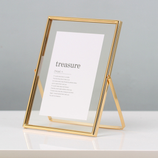 双面透明相框玻璃相册6寸金属摆台7寸8寸10寸Aa4高级感拼图亚克力
