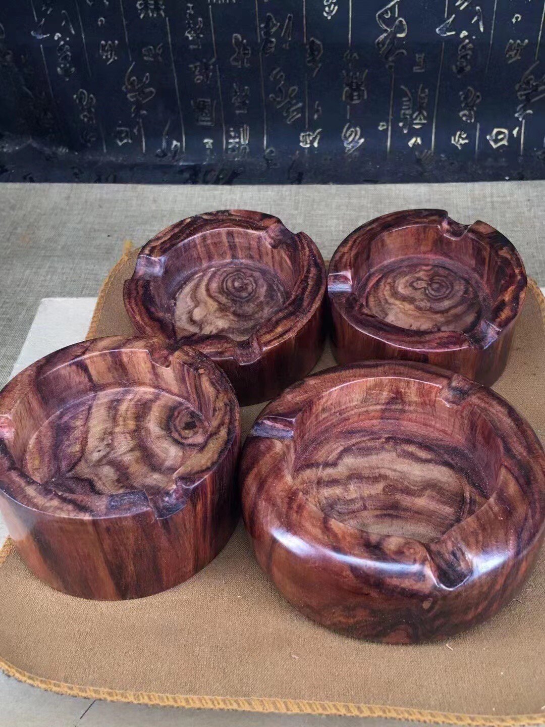 海南黄花梨鬼脸鬼眼【烟灰缸】文玩把件工艺品收藏送礼佛珠手串