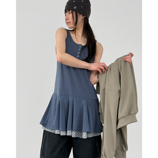 button neck top 26A 背心 sleeveless flare 韩国代购 layered