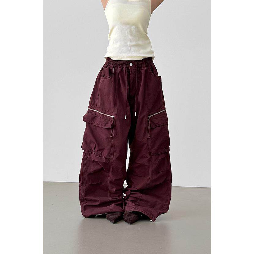 韩代26S/S cation wide cargo banding pants (unisex)抽绳工装裤