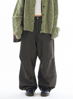 韩代Raucohouse Herringbone pintuck wide pants 暗纹休闲长裤