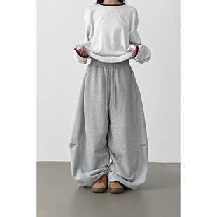 韩国代购26A/W curved section banding pants(unisex)松紧腰卫裤