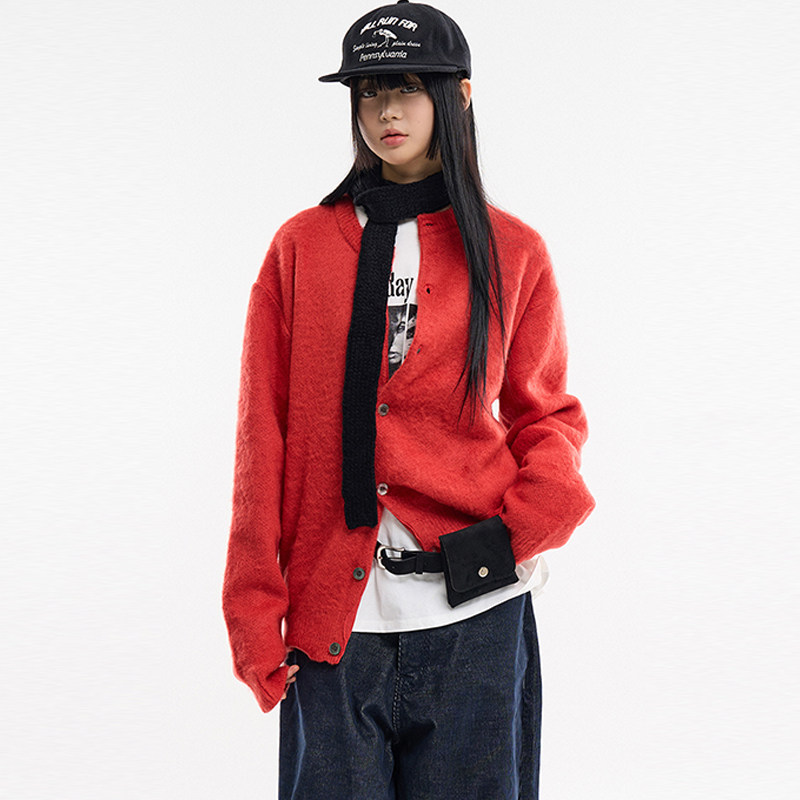 Raucohouse韩代长袖针织开衫