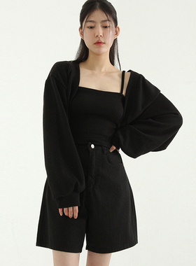 韩国代购golgi sleeveless cropped top 亲肤小众无袖t背心打底女