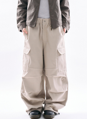 韩代Raucohouse Elliot parachute cargo pants 复古宽松工装裤