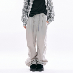 韩代Raucohouse Aether rivet snap nylon pants 抽绳休闲长裤
