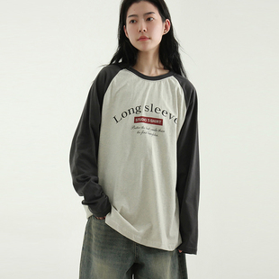 韩代25 long sleeves pirnted raglan cotton tee (unisex)长袖T