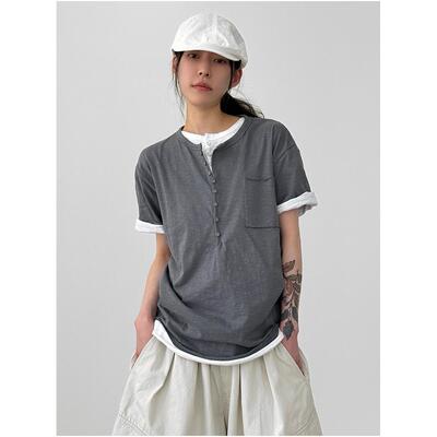 Localmansion韩代半系扣短袖T
