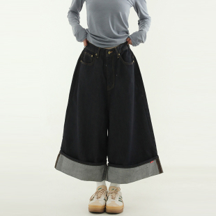 fade indigo jean宽松牛仔8分裤 wide non 国内现货24A roll