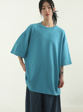 韩国代购23F/W soft cotton box half tee (unisex) 宽松半袖T恤