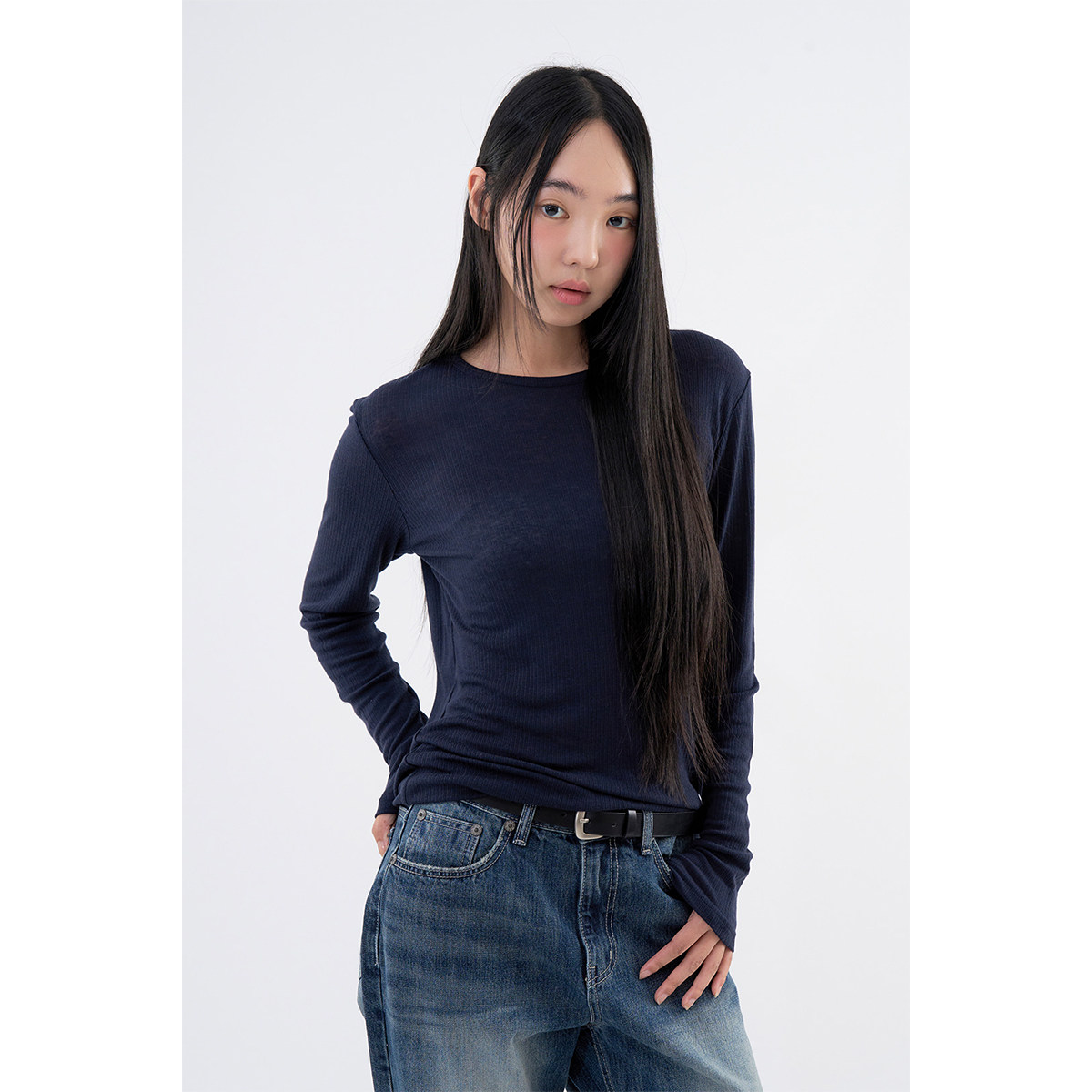 Raucohouse韩代微透长袖T恤打底