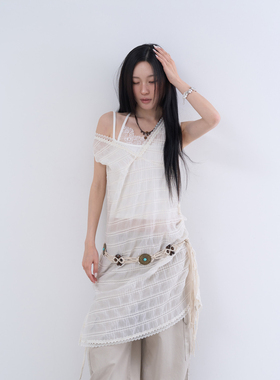 lowear韩代 pure side string lace ops 设计师款蕾丝半透连衣裙