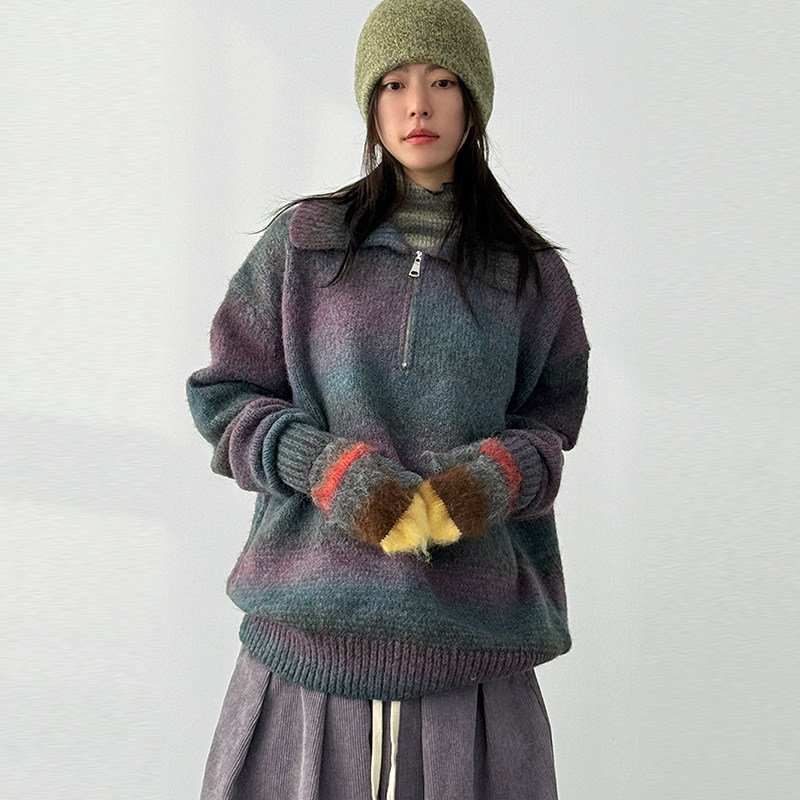 Localmansion韩代渐变针织毛衣