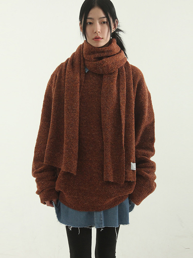 韩国代购23F/W wave box knit (unisex) 宽松毛衣针织衫男女同款