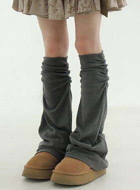 韩国代购24 soft shirring boot-cut leg warmer 设计师复古腿套