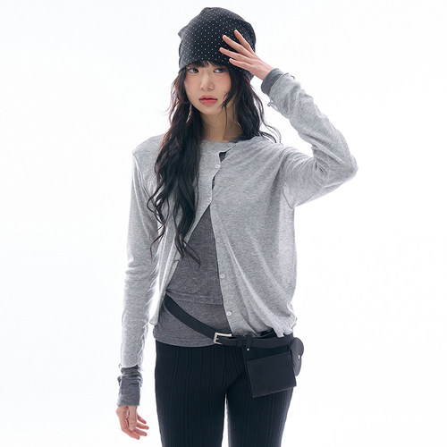 Localmansion韩代薄款微透开衫