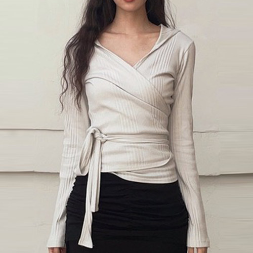 adelio韩代wraphoodcardigan