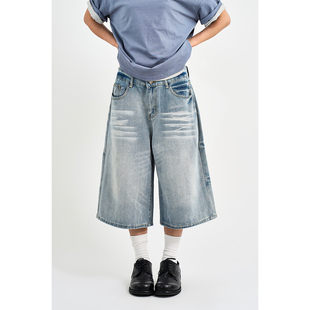 Raucohouse韩代 Mer Washed Denim Bermuda Pants水洗牛仔半腿裤