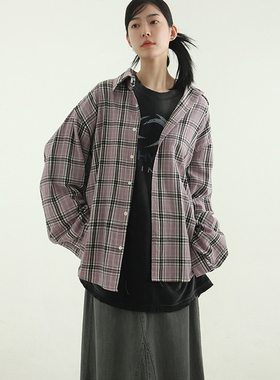 韩国代购24S/S window check shirt (unisex) 设计师宽松格子衬衫