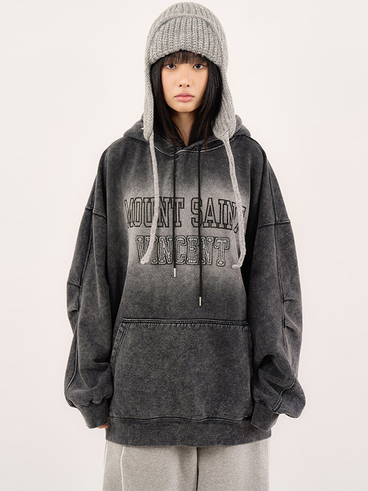韩代Raucohouse Sherpa vintage washed fleece over hoodie 卫衣