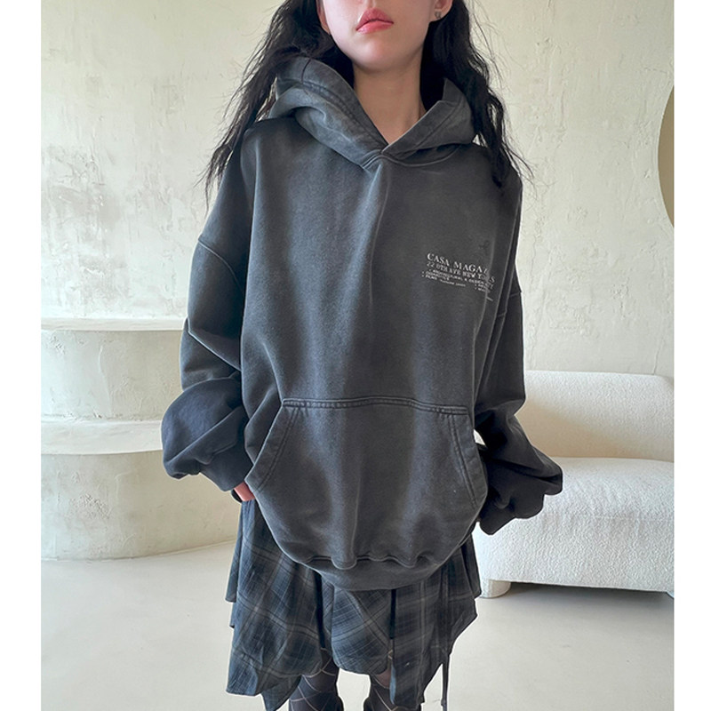 Localmansion韩代做旧字母帽衫