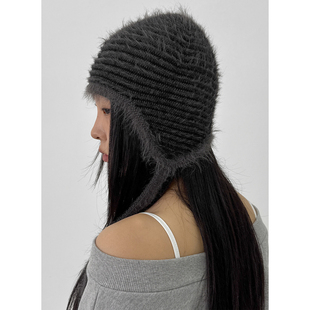 Pnuk 26A 设计师条纹针织护耳帽 Strap Beanie Striped 韩国代购
