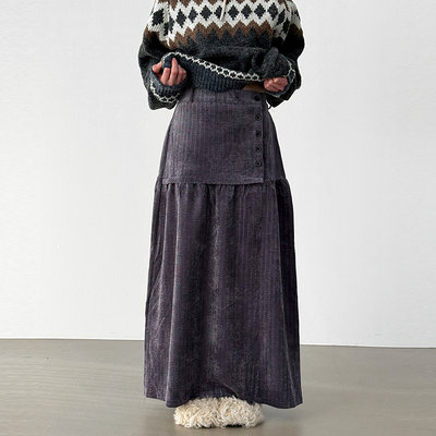 Localmansion韩代灯芯绒半身裙