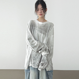 韩国代购25F/W dirty washed cotton tee (unisex) 水洗长袖T恤