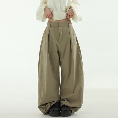 Localmansion韩代捏褶宽松西裤