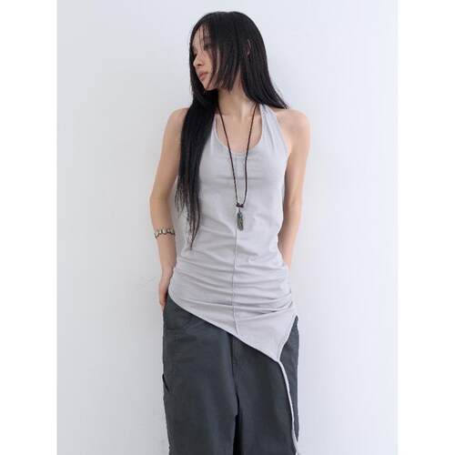 lowear韩代不对称挂脖背心