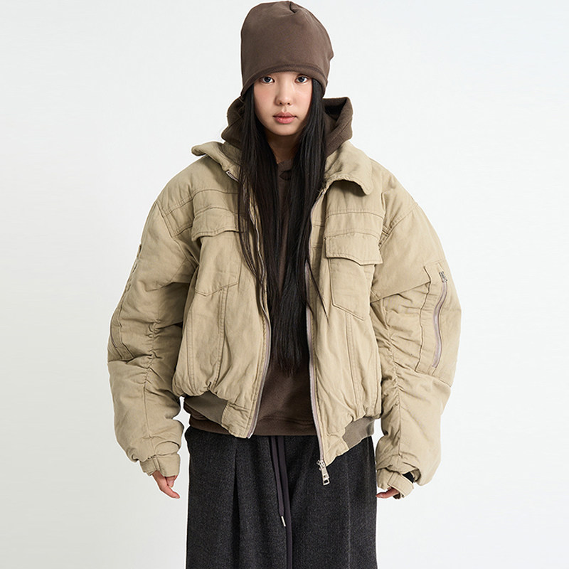 韩代Raucohouse Harbour Flight Jumper 复古工装棉服夹克外套