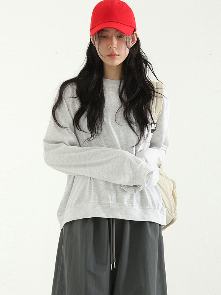 韩国代购 single cotton MTM 早秋薄款棉质套头卫衣休闲百搭长袖
