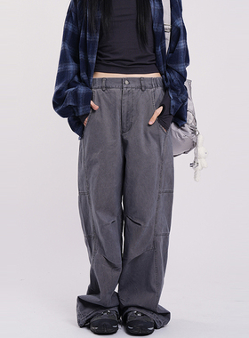 韩代Raucohouse Adventure pigment incision work pants休闲长裤