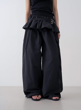 lowear韩代 ring strap skirt track pants 个性系带百搭长裤女